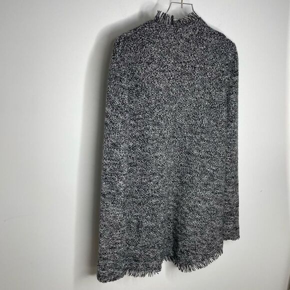 Autumn Cashmere Cardigan Womens Sz M Marled Gray Button Up Sweater Fringe Medium - Picture 5 of 6